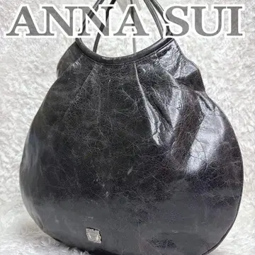 새상품급 ANNA SUI 안나수이 가죽 핸드백 블랙 로고 플레이트 포함