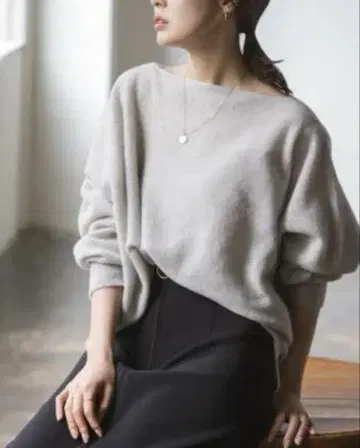 noble 파인 울 돌먼 풀오버 그레이B