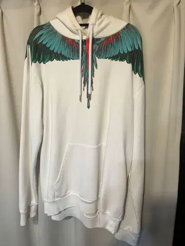 MARCELO BURLON 날개 프린트 후드티 XL 화이트