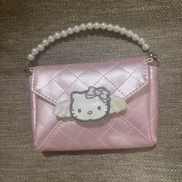 Hello Kitty 핑크 백 패스 케이스 퀼팅