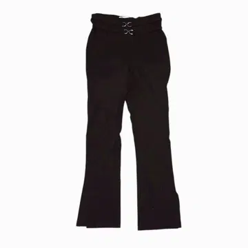 ZARA 플레어 스트레치 팬츠 하이라이즈 벨트 디자인 블랙 ( M )