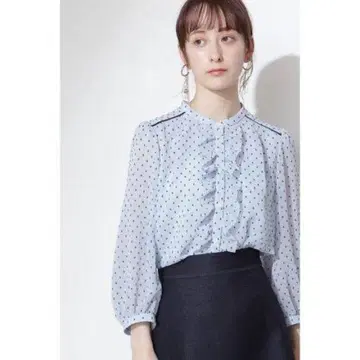 질스튜어트 베로니카 블라우스 M (BLUEBERRY)