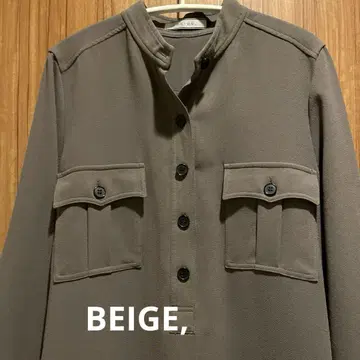 [ BEIGE, ] 카키 원피스 스탠드 카라