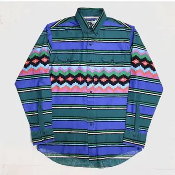 ~90's Wrangler 올 패턴 셔츠 긴팔 MADE IN USA
