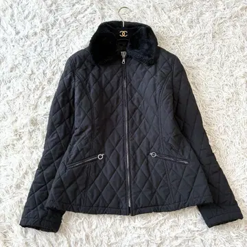 MARELLA 마레라 퀼팅 자켓 퍼 카라 부착 블랙