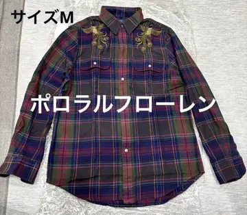 새상품급 폴로 랄프로렌 자수 면 100% 체크 셔츠 사이즈 M