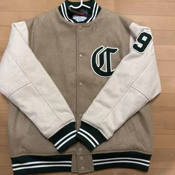 [미사용 새상품] Champion 바시티 자켓 L 사이즈 베이지