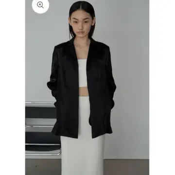 테일러드 새틴 재킷 블랙