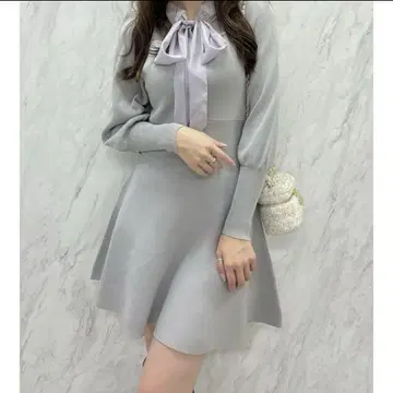 dazzlin 시어 보타이 원피스