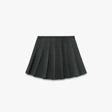 ZARA 패브릭 소재 미니 스커트 그레이