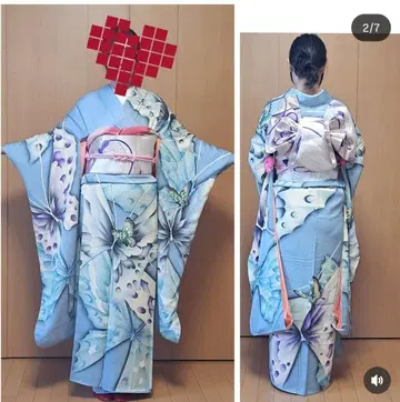 스카이블루 나비 쇼와 후리소데