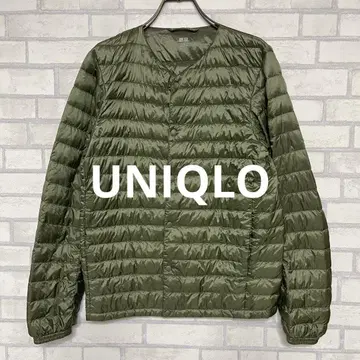 UNIQLO 유니클로 노카라 울트라 라이트 다운 자켓 카키 S