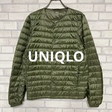 유니클로 울트라 라이트 다운 자켓 노카라 카키 S