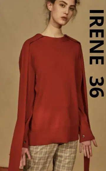 [ 새상품급 ] IRENE 아이린 울 니트 사이즈 36 레드 빨간색