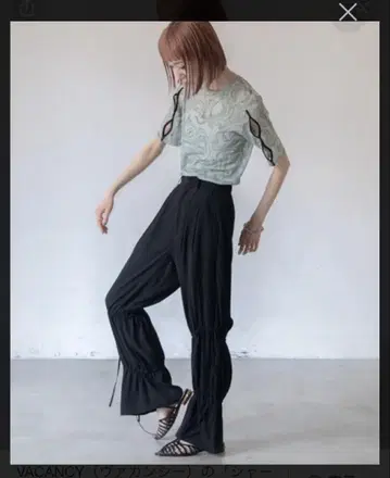 vacancy 셔링 와이드 팬츠 팬츠