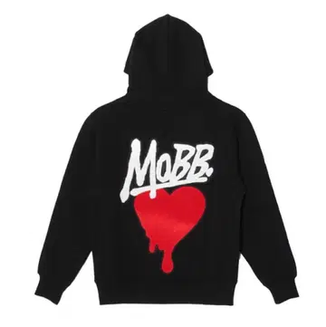 MOBB 후드 부착 후드티 블랙