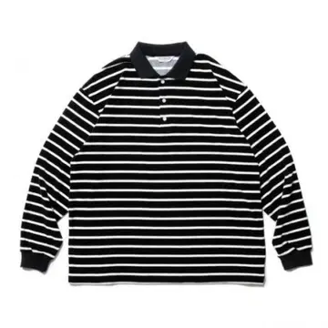 COOTIE 쿠티 Velour Border L/S Polo 벨로아 L