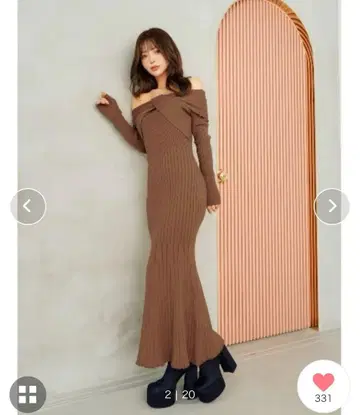 트위스트 머메이드 롱 원피스 Darich 브라운 새상품 FS