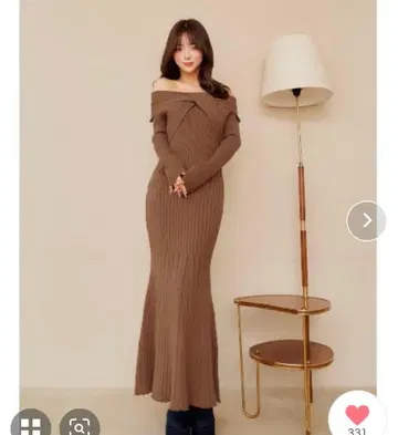 트위스트 머메이드 롱 원피스 Darich 브라운 새상품 FS