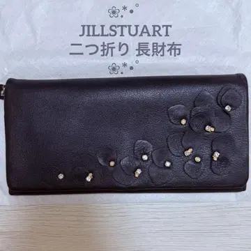 JILLSTUART 2단 장지갑 스프레드 블랙 꽃잎 새상품급