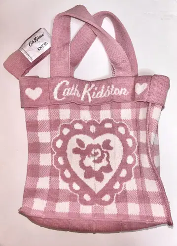 캐스키드슨 KNT365 깅엄 로즈 핑크 토트백