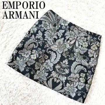 엠포리오 아르마니 사다리꼴 스커트 꽃무늬 그레이 36 B496