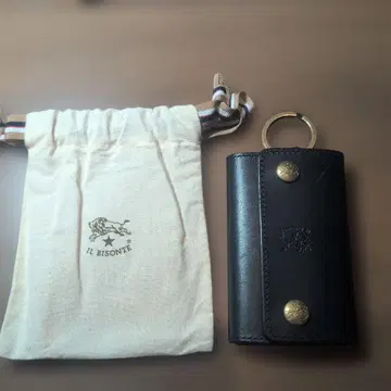 IL BISONTE 가죽 키케이스 블랙 6연