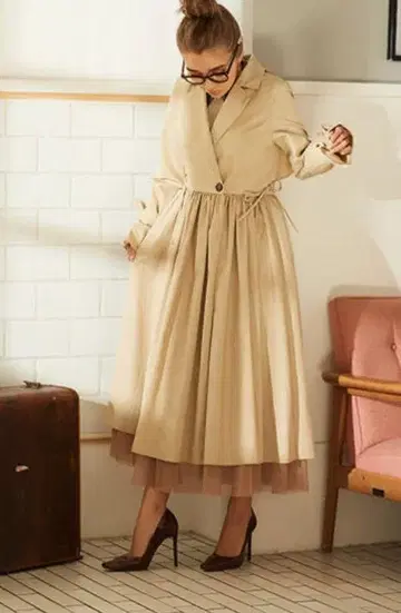 새상품급 에이미 이스트 월 프릴 튤 코트 아우터