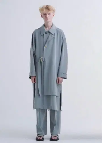 CULLNI 23SS 레이어드 타이로켄 코트 사이즈 1 라이트 블루
