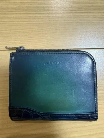 yuhaku 그라데이션 악어 콤비 컴팩트 지갑