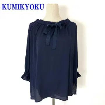 쿠미교쿠  7부 소매 블라우스 네이비 폴리에스테르 100% 2 C3100