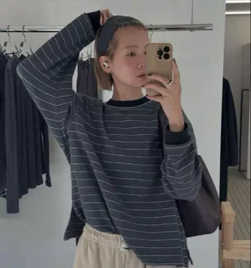 TODAYFUL Border Long T-shirts C/GRY