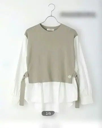 미사용 INGEBORG 베스트풍 니트 하이브리드 셔츠 블라우스