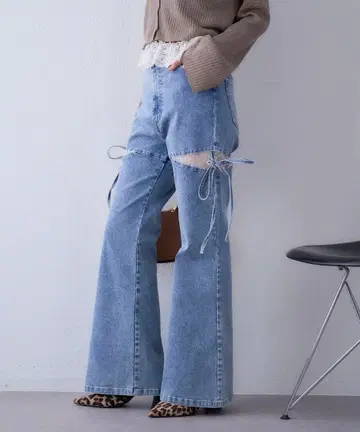 사이드 레이스 수플레 데님