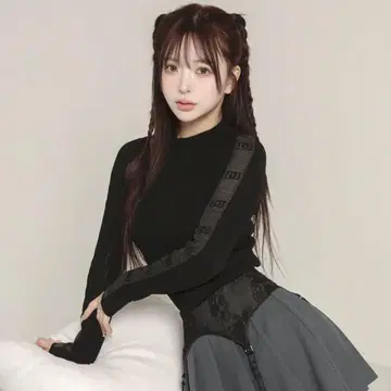 다리치 Darich 시스루 DD 터틀 니트탑