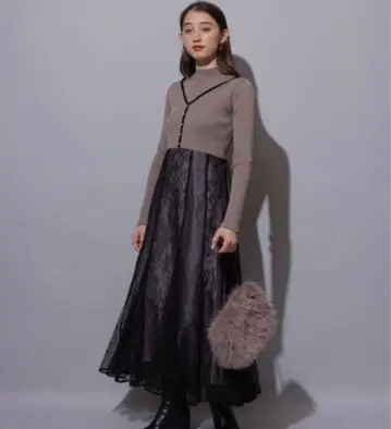 Rirandture 레이어드 도킹 레이스 원피스