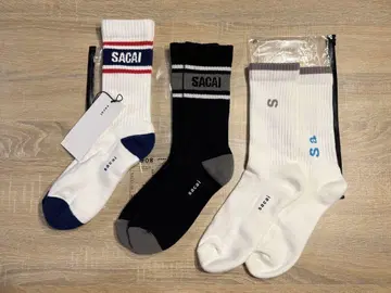 sacai 새상품 로고 삭스 양말 3장 세트 총액 17000엔 상당