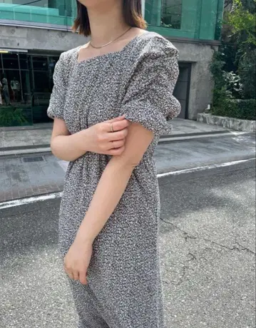 mline 양류 플라워 프린트 원피스 GRY