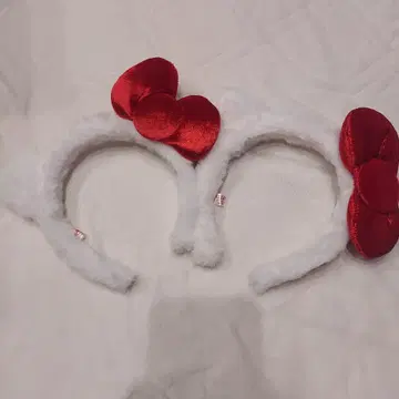 산리오풍 리본 포함 머리띠 키티