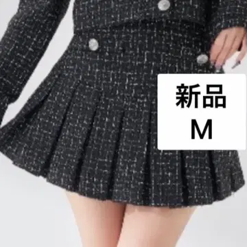 미개봉 새상품 다리치 darich 트위드 체크 플리츠 미니 스커트 M