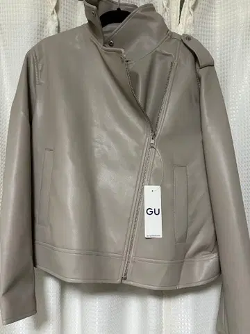 인조 가죽 라이더 자켓 베이지 XXL