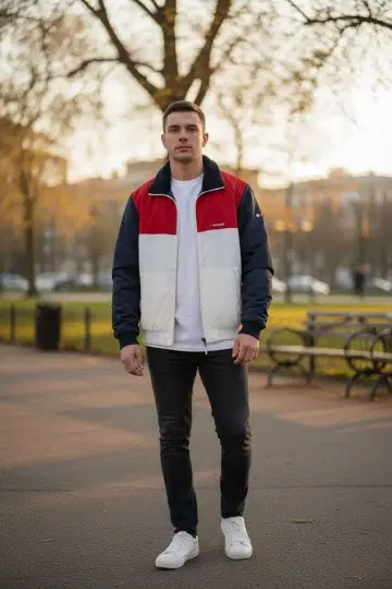 Tommy Hilfiger 컬러 블록 점퍼
