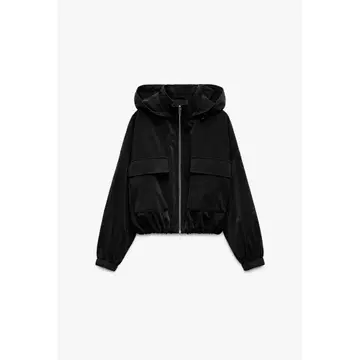 ZARA 러버 피니쉬 후디드 자켓
