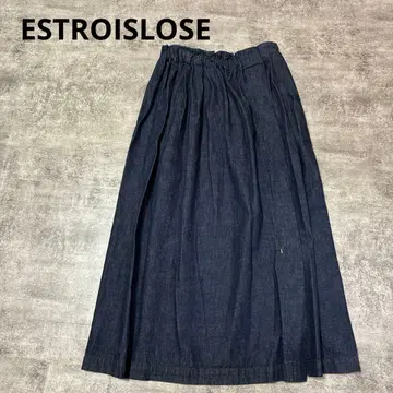 ESTROISLOSE 에스트로와루즈 랩 스타일 데님 롱 스커트