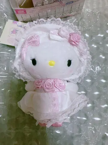 새상품 산리오 키티 마스코트 마스코트 홀더 화이트 프릴