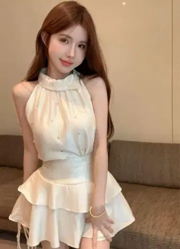 Ciel 프릴 홀터 셋업 왕홍 비쥬 포함