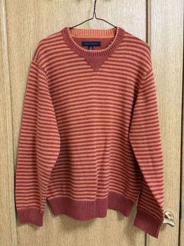 TOMMY HILFIGER 오렌지 빨간색 스트라이프 니트