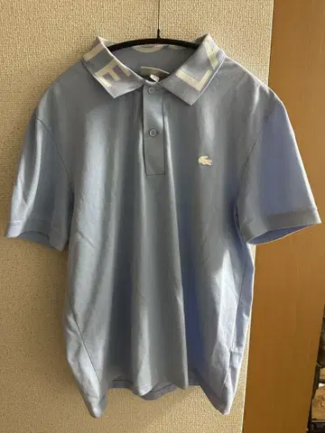 LACOSTE 슬림핏 피케 셔츠 US M 라이트 블루
