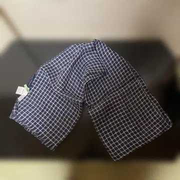 이탈리아제 Tindari Collection 네이비 체크 머플러