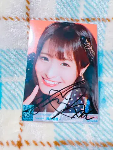 전 NMB48 시미즈 리카 친필 사인 브로마이드 AKB48